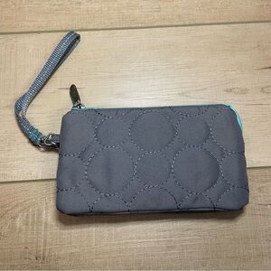 Vera Bradley Gray Teal Quilted Carry Wristlet Wallet